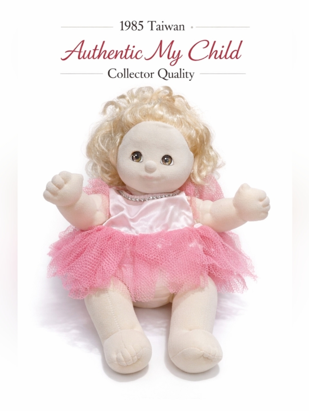 1985 Mattel My Child Doll • Taiwan • Blonde Curls • Brown Eyes • Collector Grade